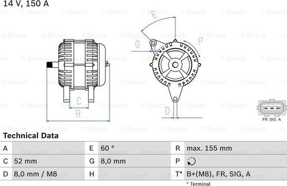 BOSCH 0 986 081 140 - Generator alexcarstop-ersatzteile.com