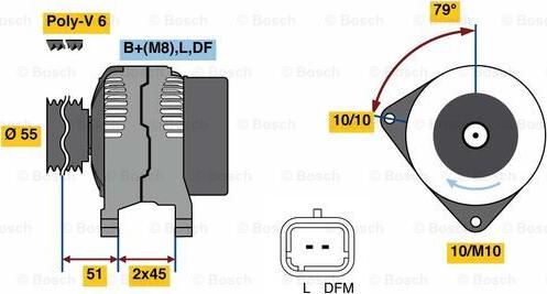 BOSCH 0 986 081 350 - Generator alexcarstop-ersatzteile.com