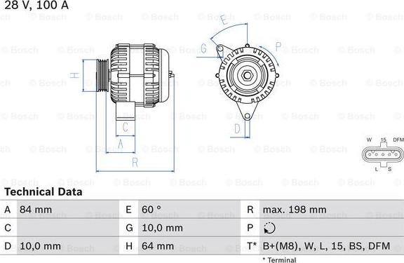 BOSCH 0 986 083 950 - Generator alexcarstop-ersatzteile.com