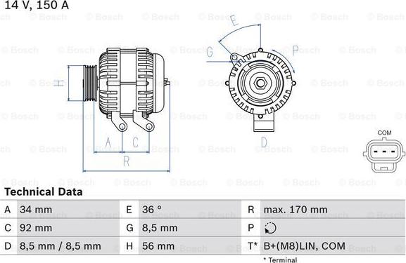 BOSCH 0 986 083 070 - Generator alexcarstop-ersatzteile.com