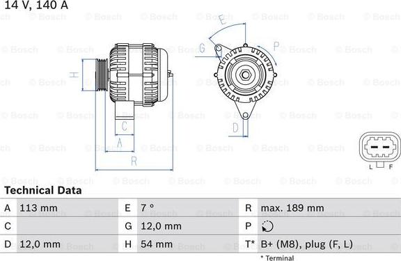 BOSCH 0 986 083 820 - Generator alexcarstop-ersatzteile.com