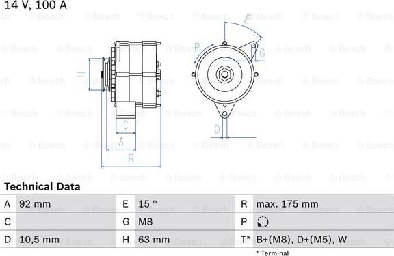 BOSCH 0 986 039 450 - Generator alexcarstop-ersatzteile.com