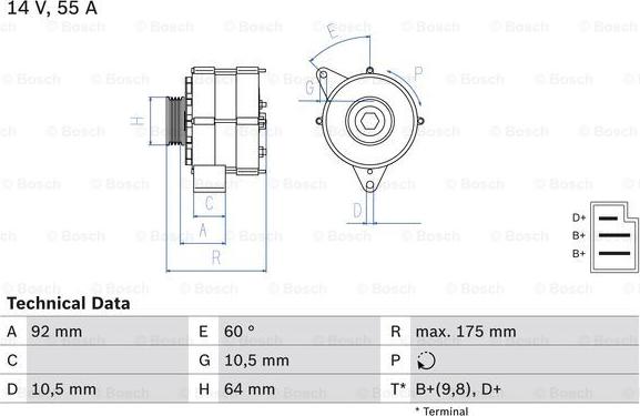 BOSCH 0 986 034 050 - Generator alexcarstop-ersatzteile.com