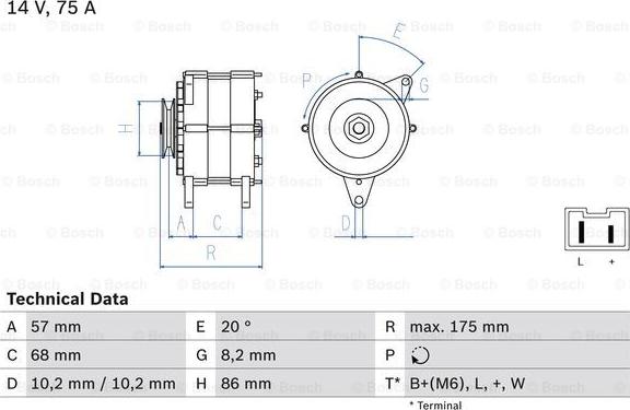 BOSCH 0 986 034 861 - Generator alexcarstop-ersatzteile.com