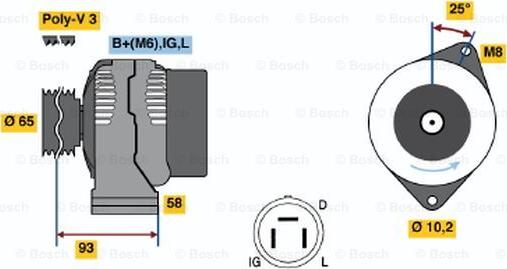 BOSCH 0 986 035 111 - Generator alexcarstop-ersatzteile.com