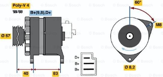 BOSCH 0 986 036 611 - Generator alexcarstop-ersatzteile.com