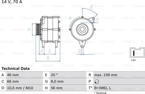 BOSCH 0 986 036 851 - Generator alexcarstop-ersatzteile.com