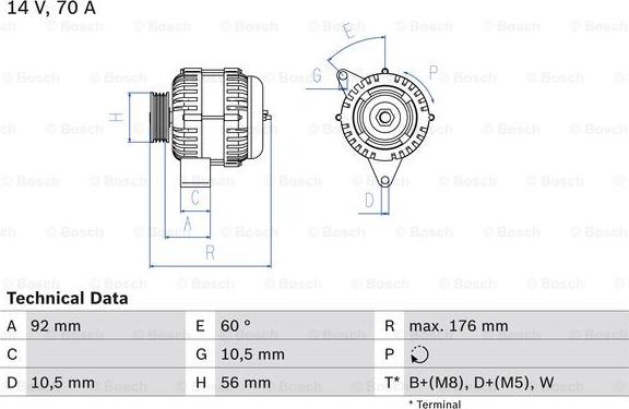 BOSCH 0 986 036 820 - Generator alexcarstop-ersatzteile.com