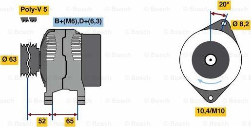 BOSCH 0 986 036 871 - Generator alexcarstop-ersatzteile.com