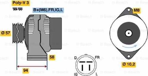 BOSCH 0 986 038 571 - Generator alexcarstop-ersatzteile.com