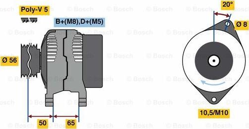 BOSCH 0 986 038 801 - Generator alexcarstop-ersatzteile.com