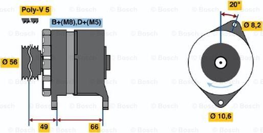 BOSCH 0 986 037 801 - Generator alexcarstop-ersatzteile.com