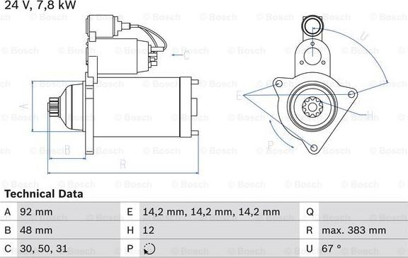 BOSCH 0 986 024 990 - Starter alexcarstop-ersatzteile.com