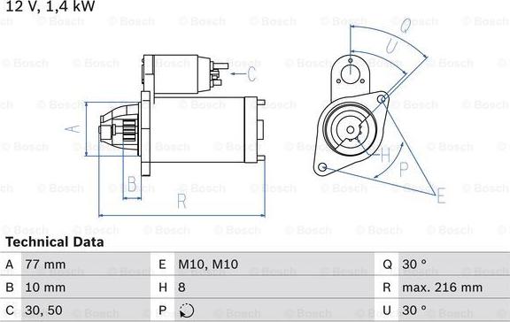 BOSCH 0 986 020 411 - Starter alexcarstop-ersatzteile.com