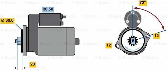 BOSCH 0 986 023 420 - Starter alexcarstop-ersatzteile.com