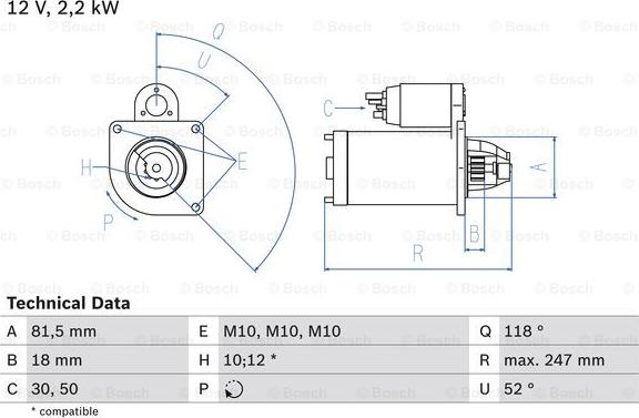 BOSCH 0 986 023 180 - Starter alexcarstop-ersatzteile.com