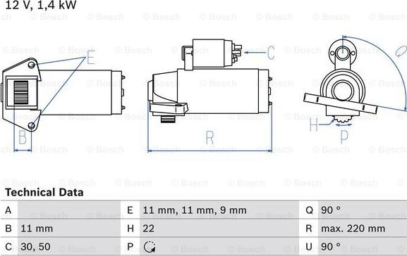 BOSCH 0 986 022 561 - Starter alexcarstop-ersatzteile.com