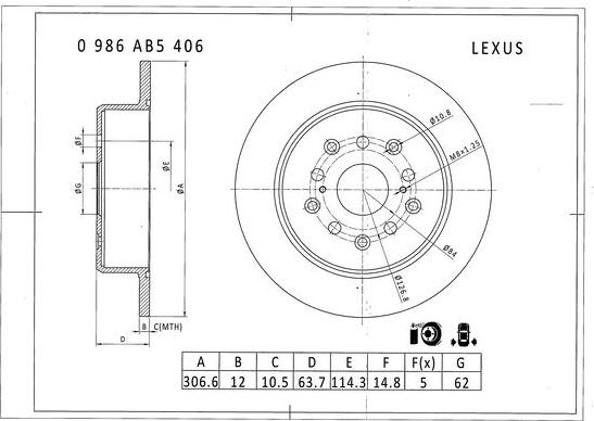 BOSCH 0 986 AB5 406 - Bremsscheibe alexcarstop-ersatzteile.com