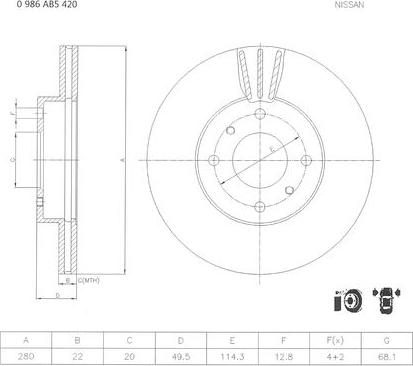 BOSCH 0 986 AB5 420 - Bremsscheibe alexcarstop-ersatzteile.com