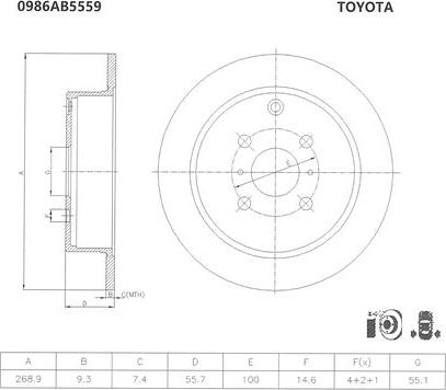 BOSCH 0 986 AB5 559 - Bremsscheibe alexcarstop-ersatzteile.com