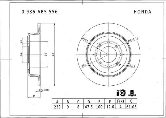 BOSCH 0 986 AB5 556 - Bremsscheibe alexcarstop-ersatzteile.com