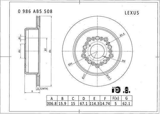 BOSCH 0 986 AB5 508 - Bremsscheibe alexcarstop-ersatzteile.com