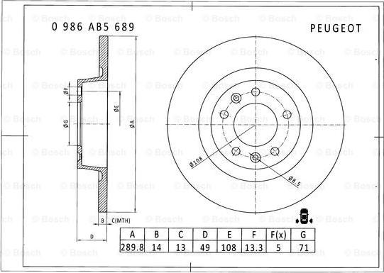 BOSCH 0 986 AB5 689 - Bremsscheibe alexcarstop-ersatzteile.com