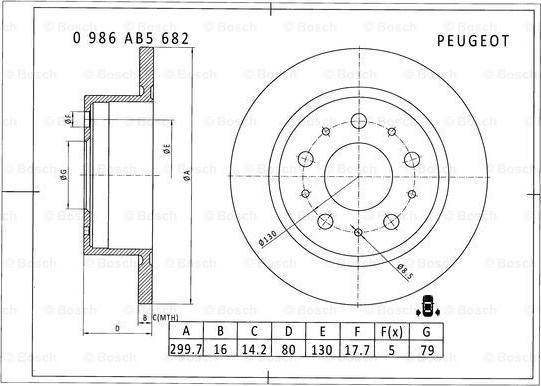 BOSCH 0 986 AB5 682 - Bremsscheibe alexcarstop-ersatzteile.com