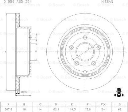 BOSCH 0 986 AB5 324 - Bremsscheibe alexcarstop-ersatzteile.com