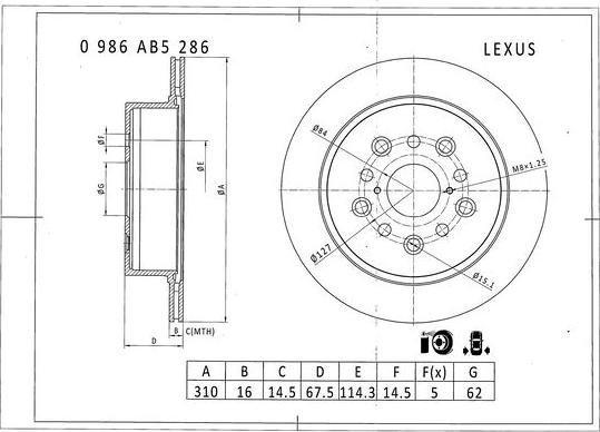 BOSCH 0 986 AB5 286 - Bremsscheibe alexcarstop-ersatzteile.com