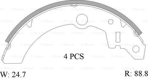 BOSCH 0 986 AB1 555 - Bremsbackensatz alexcarstop-ersatzteile.com