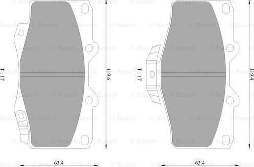 BOSCH 0 986 AB1 128 - Bremsbelagsatz, Scheibenbremse alexcarstop-ersatzteile.com