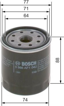 BOSCH 0 986 AF1 042 - Ölfilter alexcarstop-ersatzteile.com