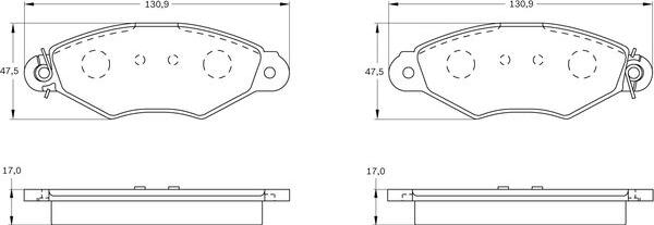 BOSCH 0 986 BB0 101 - Bremsbelagsatz, Scheibenbremse alexcarstop-ersatzteile.com