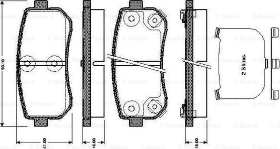 BOSCH 0 986 TB3 044 - Bremsbelagsatz, Scheibenbremse alexcarstop-ersatzteile.com