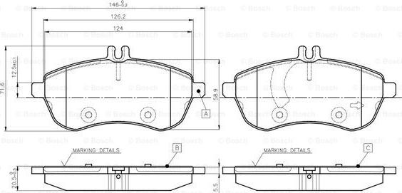 BOSCH 0 986 TB3 048 - Bremsbelagsatz, Scheibenbremse alexcarstop-ersatzteile.com