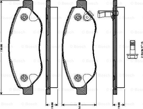 BOSCH 0 986 TB3 055 - Bremsbelagsatz, Scheibenbremse alexcarstop-ersatzteile.com