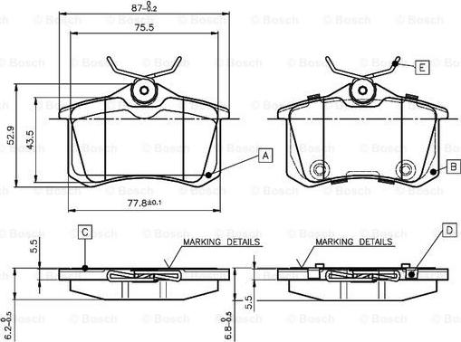 BOSCH 0 986 TB3 066 - Bremsbelagsatz, Scheibenbremse alexcarstop-ersatzteile.com