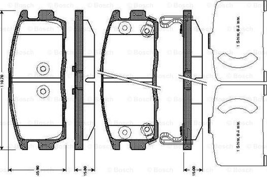 BOSCH 0 986 TB3 008 - Bremsbelagsatz, Scheibenbremse alexcarstop-ersatzteile.com