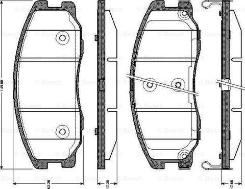 BOSCH 0 986 TB3 017 - Bremsbelagsatz, Scheibenbremse alexcarstop-ersatzteile.com