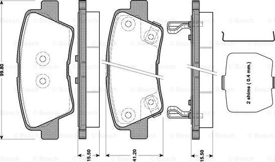 BOSCH 0 986 TB3 089 - Bremsbelagsatz, Scheibenbremse alexcarstop-ersatzteile.com