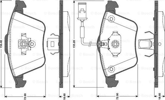 BOSCH 0 986 TB3 080 - Bremsbelagsatz, Scheibenbremse alexcarstop-ersatzteile.com