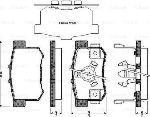 BOSCH 0 986 TB3 039 - Bremsbelagsatz, Scheibenbremse alexcarstop-ersatzteile.com