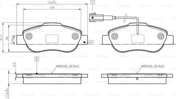 BOSCH 0 986 TB3 030 - Bremsbelagsatz, Scheibenbremse alexcarstop-ersatzteile.com