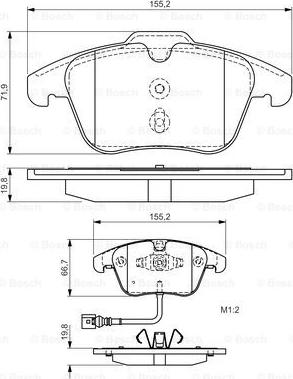 BOSCH 0 986 TB3 154 - Bremsbelagsatz, Scheibenbremse alexcarstop-ersatzteile.com