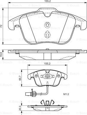 BOSCH 0 986 TB3 164 - Bremsbelagsatz, Scheibenbremse alexcarstop-ersatzteile.com