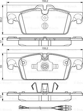 BOSCH 0 986 TB3 161 - Bremsbelagsatz, Scheibenbremse alexcarstop-ersatzteile.com