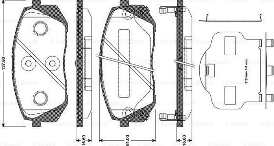 BOSCH 0 986 TB3 124 - Bremsbelagsatz, Scheibenbremse alexcarstop-ersatzteile.com