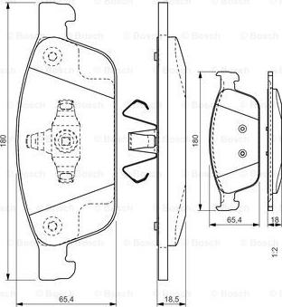 BOSCH 0 986 TB3 207 - Bremsbelagsatz, Scheibenbremse alexcarstop-ersatzteile.com