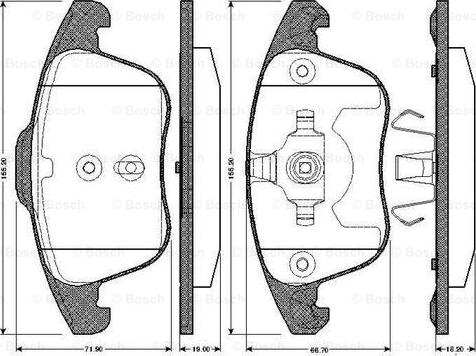 BOSCH 0 986 TB2 950 - Bremsbelagsatz, Scheibenbremse alexcarstop-ersatzteile.com